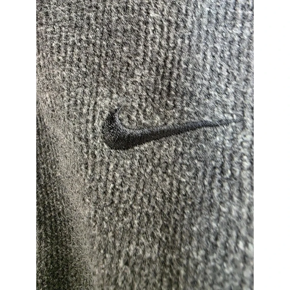 Nike Sweater‎ Mens 2XL Gray Quarter Zip Pullover Cotton Blend Swoosh Logo